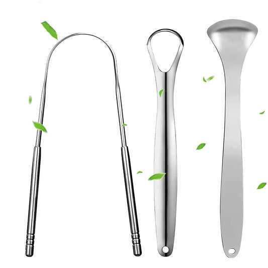 ZN·1 Precision Tongue Scraper — 3-Piece Set | Surgical-Grade 316L Stainless Steel