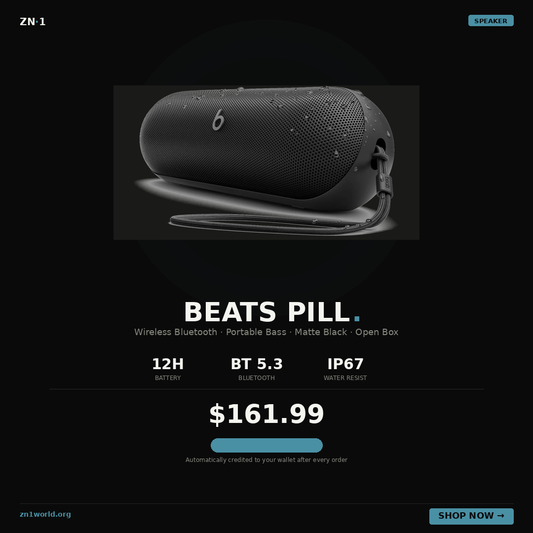 Beats Pill Wireless Bluetooth Speaker — Portable Bass | Matte Black |